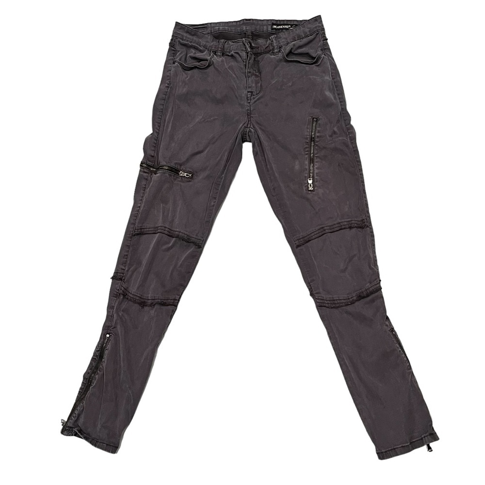 Blank NYC Washed Black Skinny Cargo Twill Moto Military Style Pants